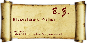 Blazsicsek Zelma névjegykártya